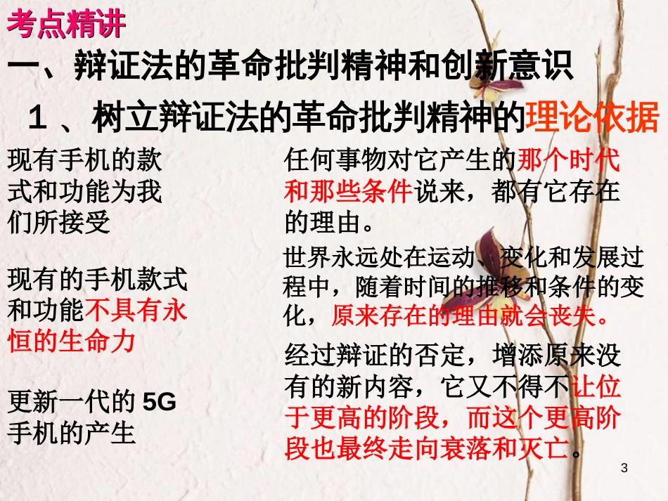 （全国通用Ⅱ）高考政治一轮复习 考点专题 模块4 单元15 课时4 创新意识与社会进步 考点二 唯物辩证法与创新意识课件_第3页