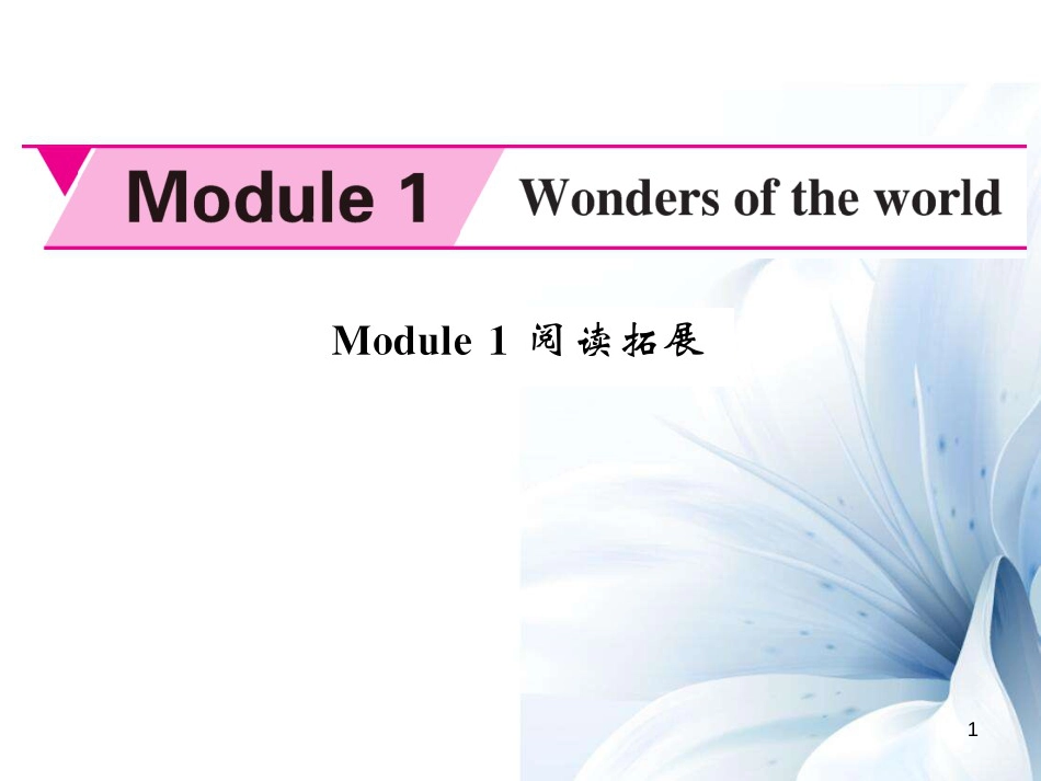 九年级英语上册 Module 1 Wonders of the world阅读拓展课件 （新版）外研版[共7页]_第1页