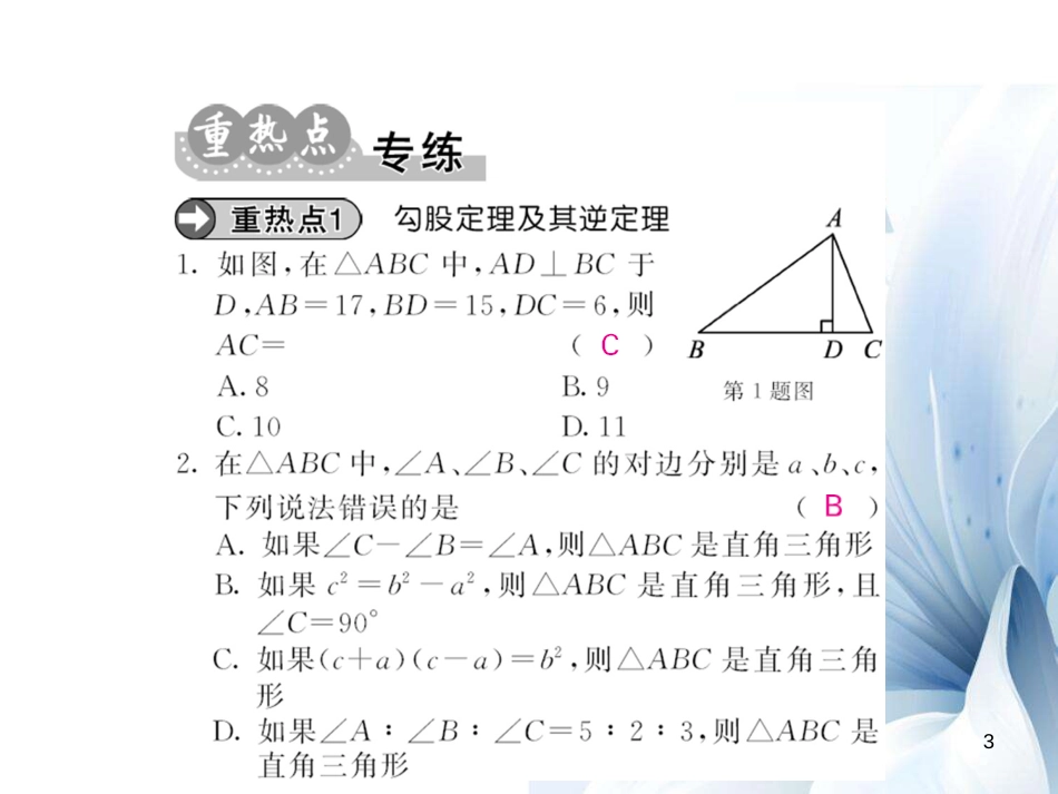 八年级数学上册 第14章 勾股定理小结与重点热点专练课件 （新版）华东师大版[共13页]_第3页