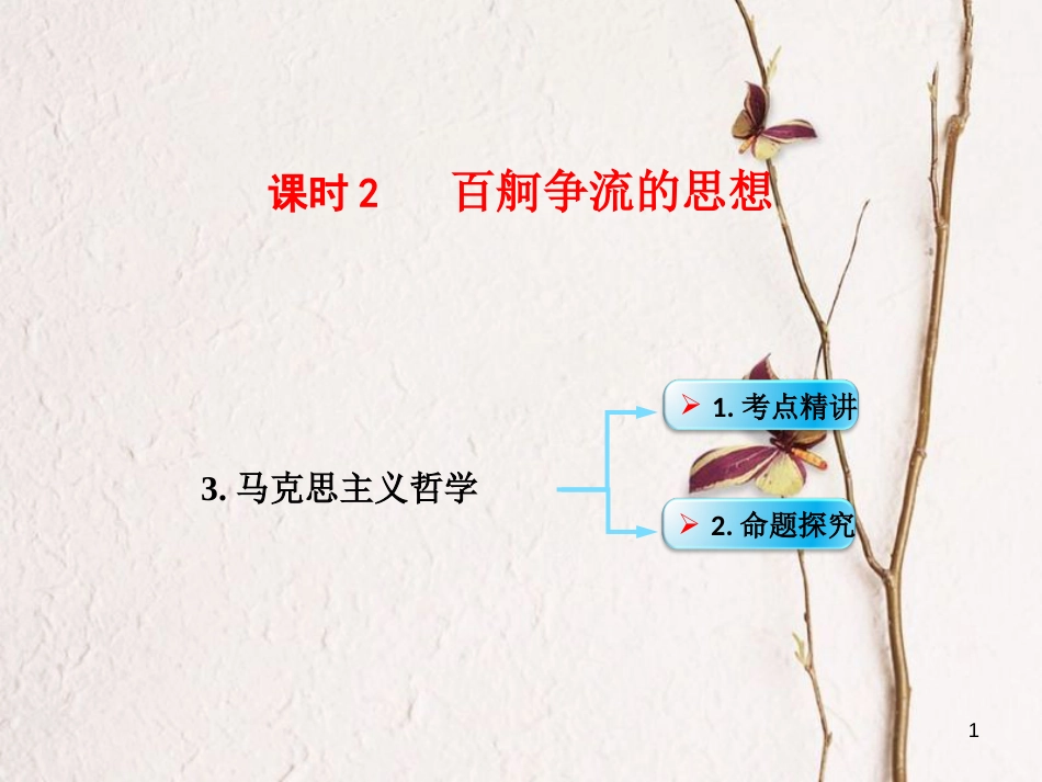 （全国通用Ⅱ）高考政治一轮复习 考点专题 模块4 单元13 课时2 百舸争流的思想 考点三 马克思主义哲学课件_第1页
