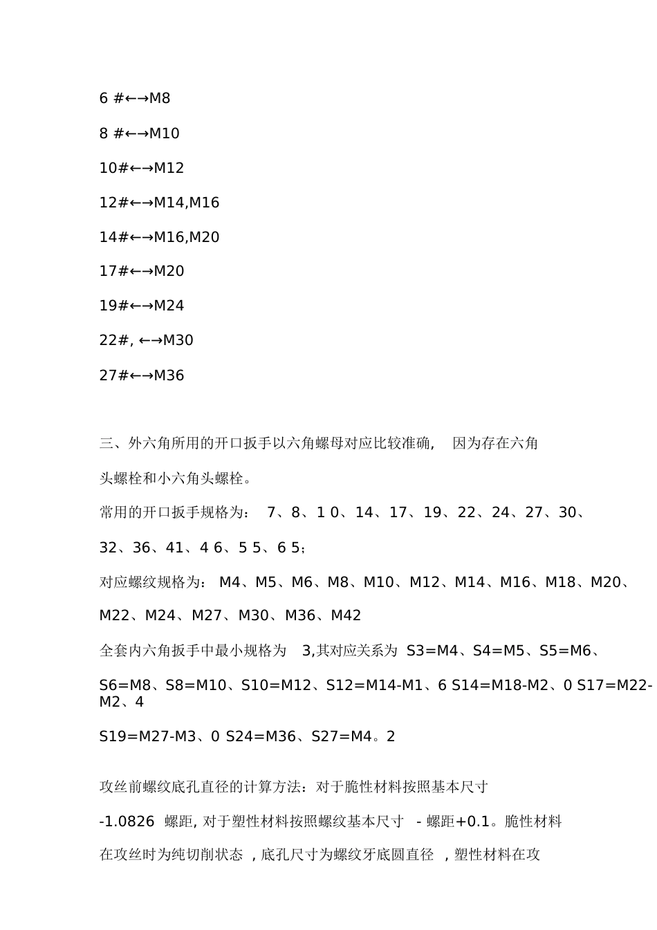 螺丝尺寸及扳手对照表-30对应梅花扳手_第2页