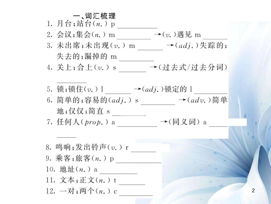 九年级英语上册 Module 4 Home alone基础梳理课件 （新版）外研版[共7页]_第2页