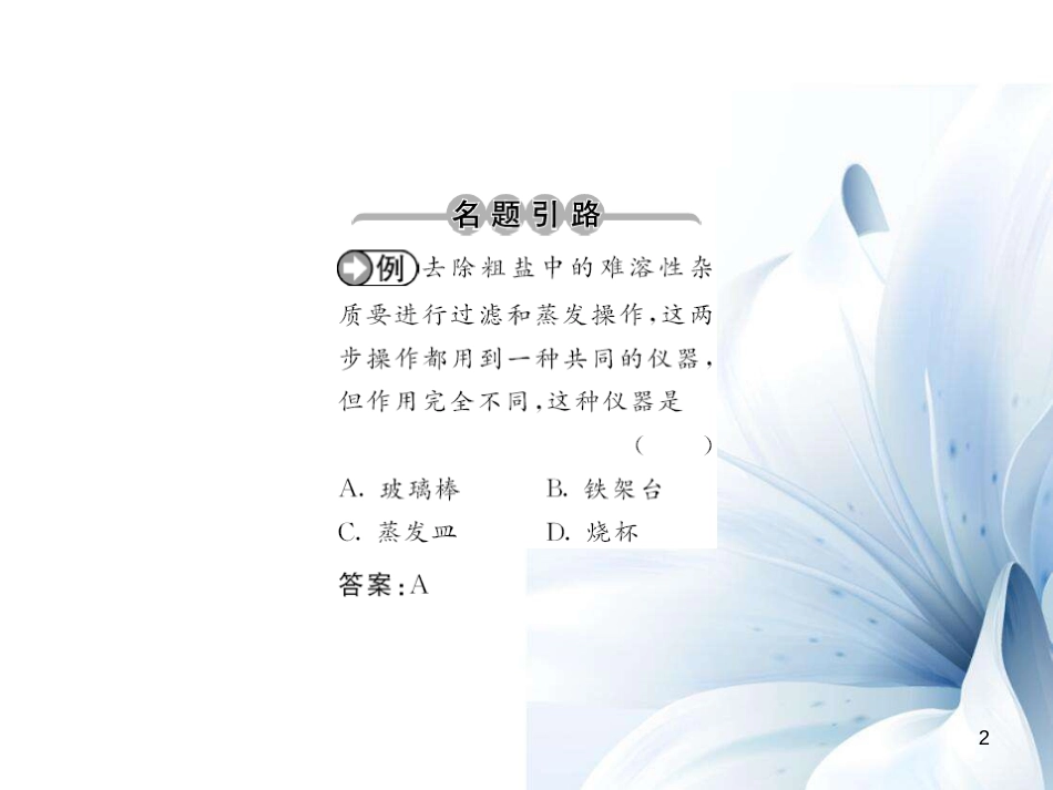 九年级化学下册 第11单元 盐 化肥 实验活动8 粗盐中难溶性杂质的去除课件 （新版）新人教版[12页]_第2页