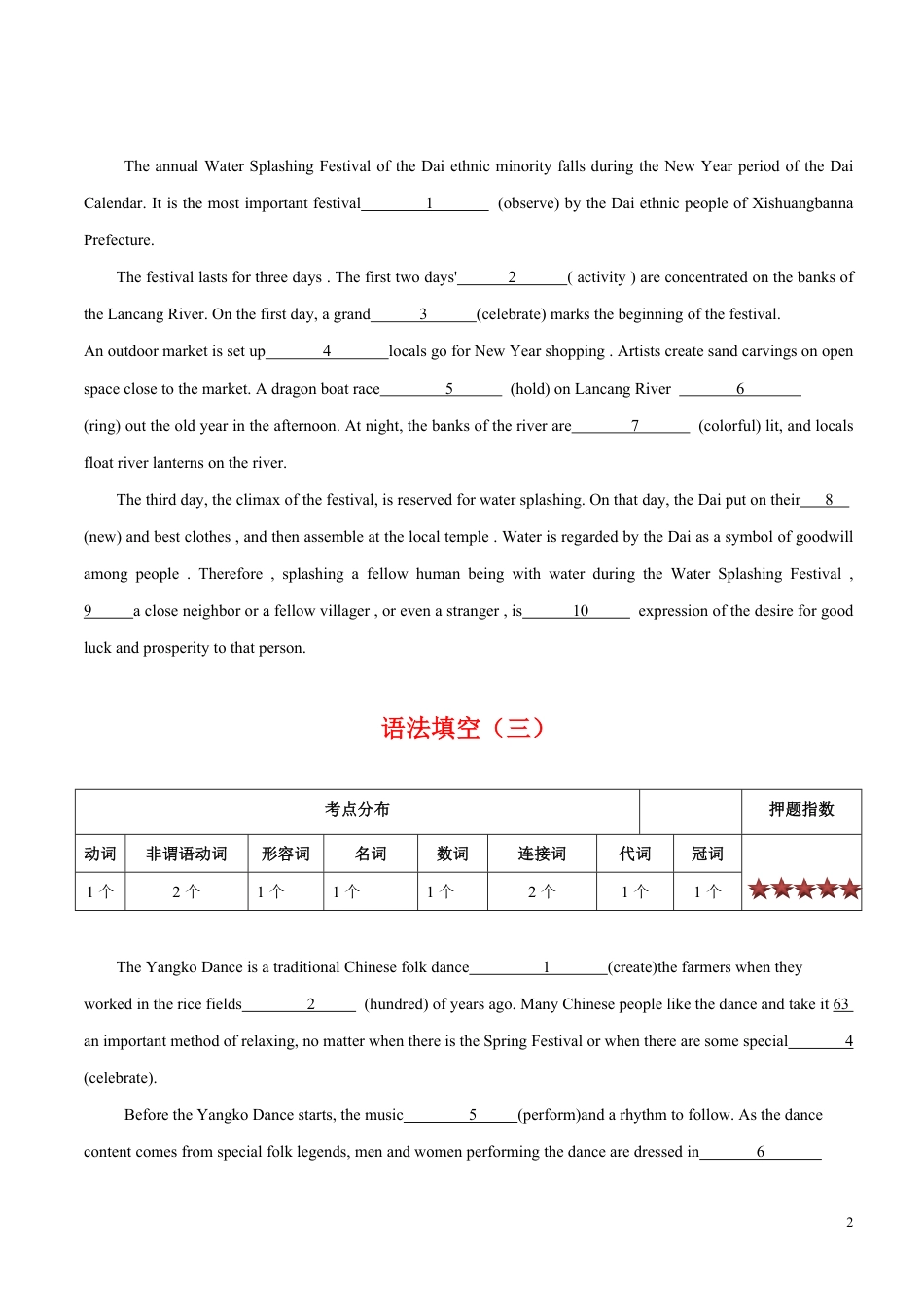 第01题 语法填空（原卷版）_第2页