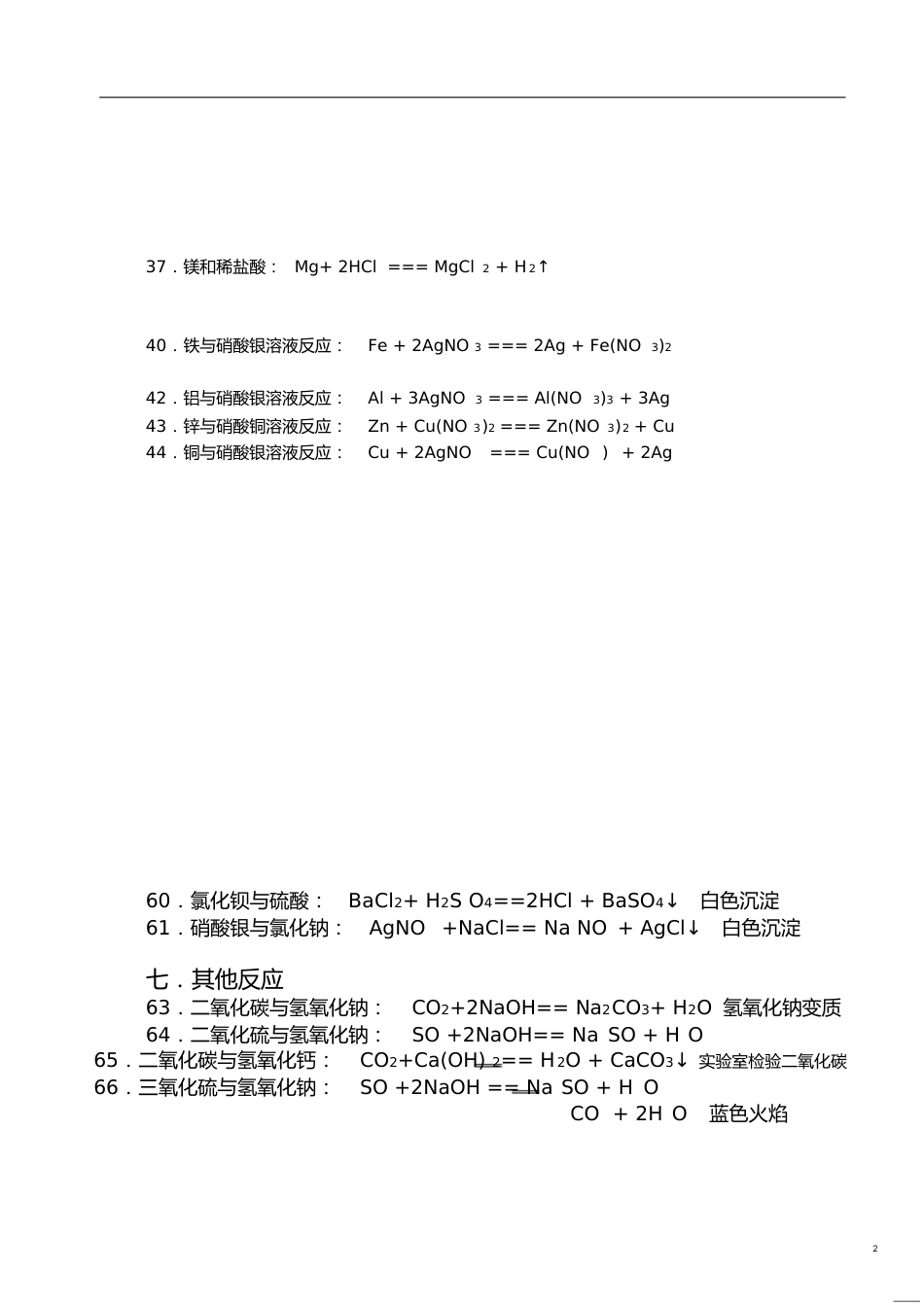人教版初中化学方程式总结[共2页]_第2页