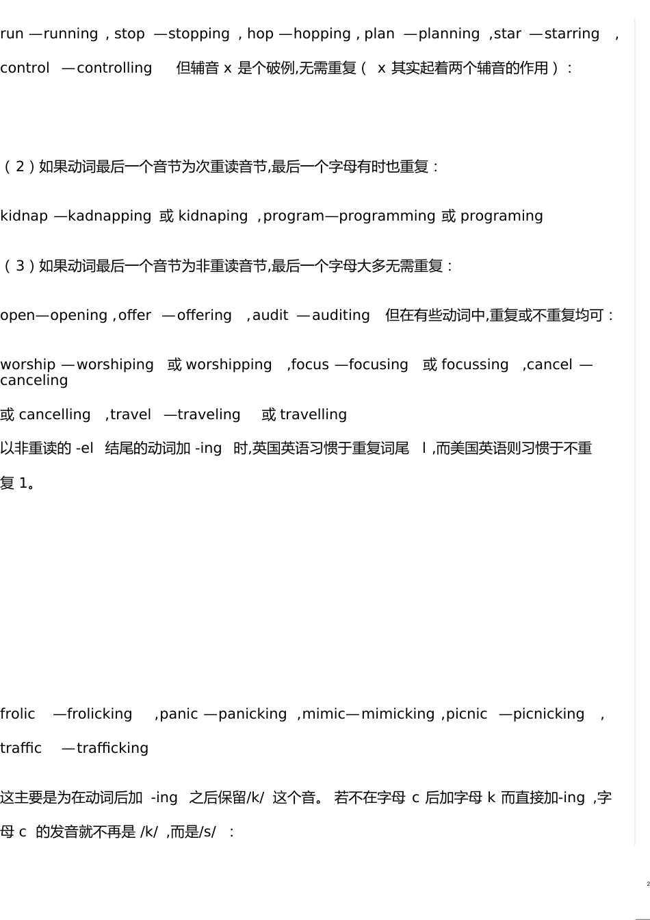 动词ing变化规则[共3页]_第2页