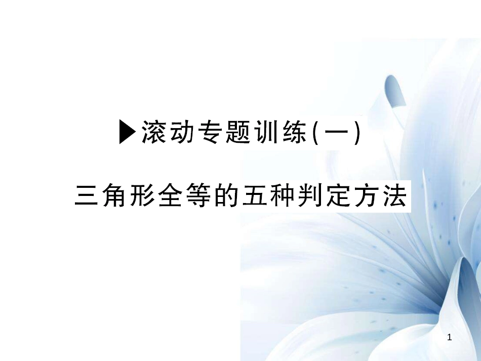 八年级数学上册 滚动专题训练一 三角形全等的五种判定方法课件 （新版）新人教版[共10页]_第1页