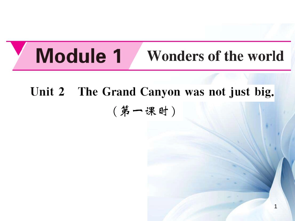 九年级英语上册 Module 1 Wonders of the world Unit 2 The Grand Canyon was not just big（第1课时）课件 （新版）外研版[共4页]_第1页