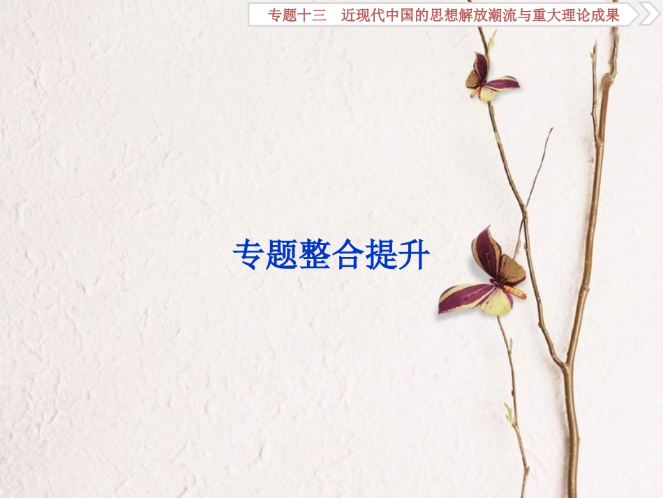 （全国通用）高考历史一轮复习 专题十三 近现代中国的思想解放潮流与重大理论成果专题整合提升课件_第1页