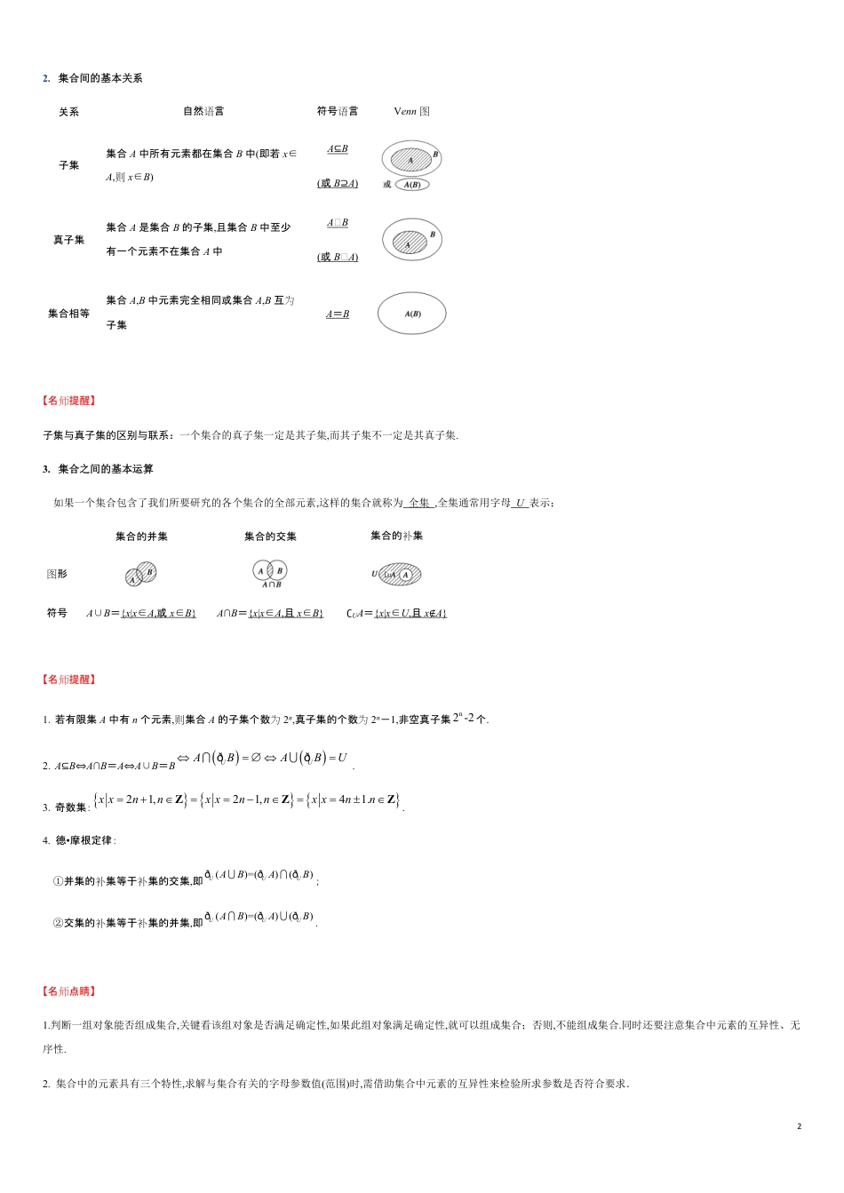 专题01 集合、集合间的关系、集合的运算（重难点突破）-【教育机构专用】2020年秋季高一上精品讲义（新教材人教A版）解析版_第2页