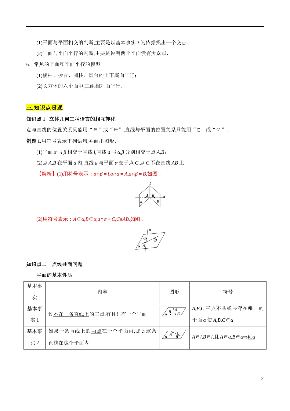 专题11 空间点、直线、平面之间的位置关系（知识精讲）（解析版）_第2页