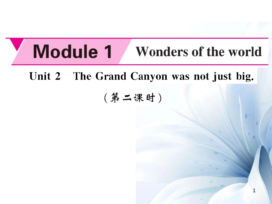 九年级英语上册 Module 1 Wonders of the world Unit 2 The Grand Canyon was not just big（第2课时）课件 （新版）外研版[共5页]_第1页