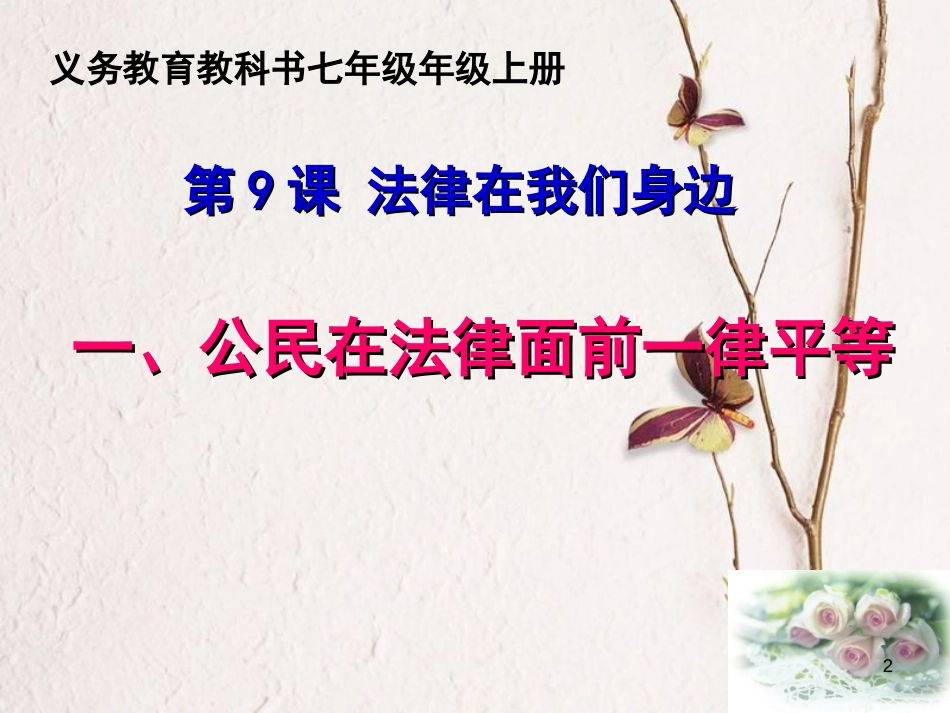 七年级道德与法治上册 第五单元 走近法律 与法同行 第九课 法律在我们身边 第2框 公民在法律面前一律平等课件 鲁人版六三制[共9页]_第2页