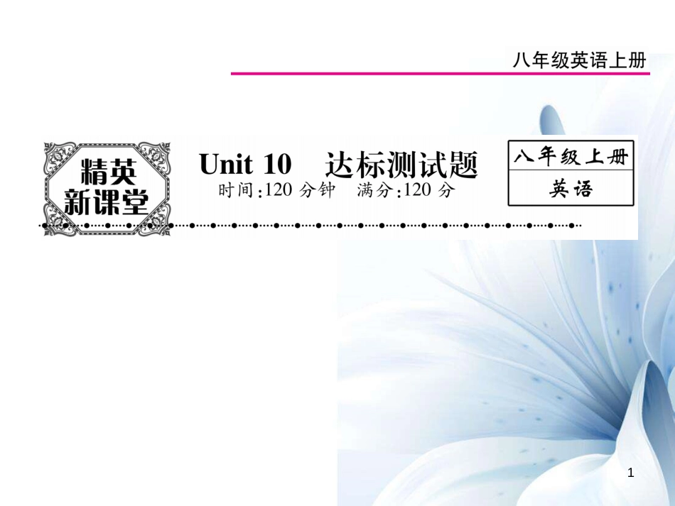八年级英语上册 Unit 10 If you go to the party  you’ll have a great time达标测试卷课件 （新版）人教新目标版[20页]_第1页