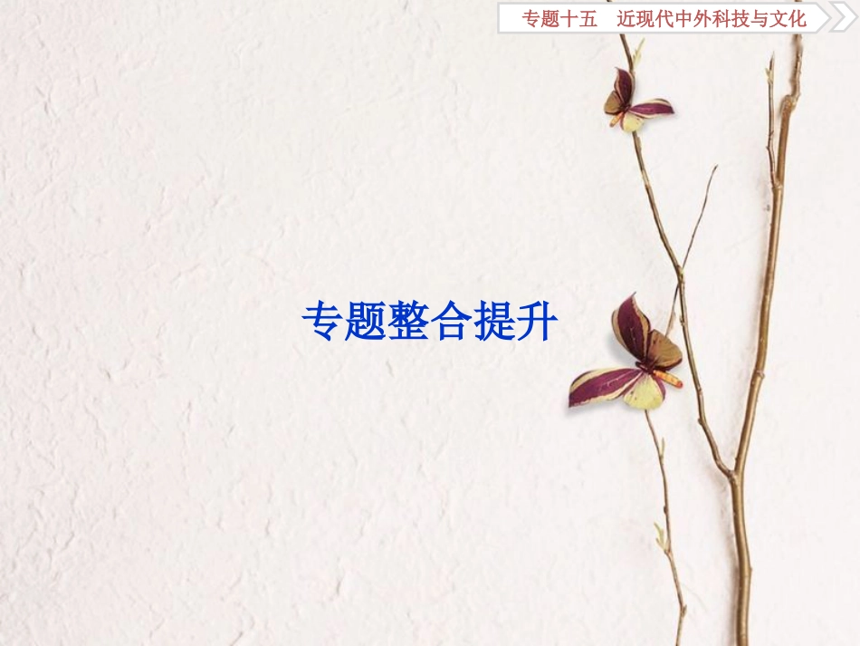 （全国通用）高考历史一轮复习 专题十五 近现代中外科技与文化专题整合提升课件_第1页