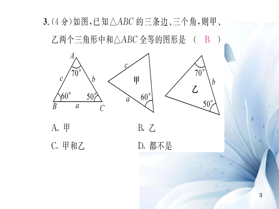 八年级数学上册 第十二章 全等三角形双休作业三课件 （新版）新人教版[共21页]_第3页