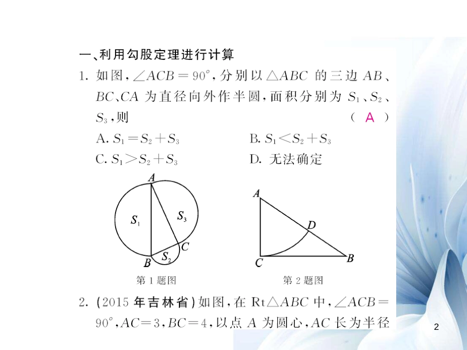 八年级数学上册 滚动专题训练 勾股定理及其应用课件 （新版）北师大版[共6页]_第2页