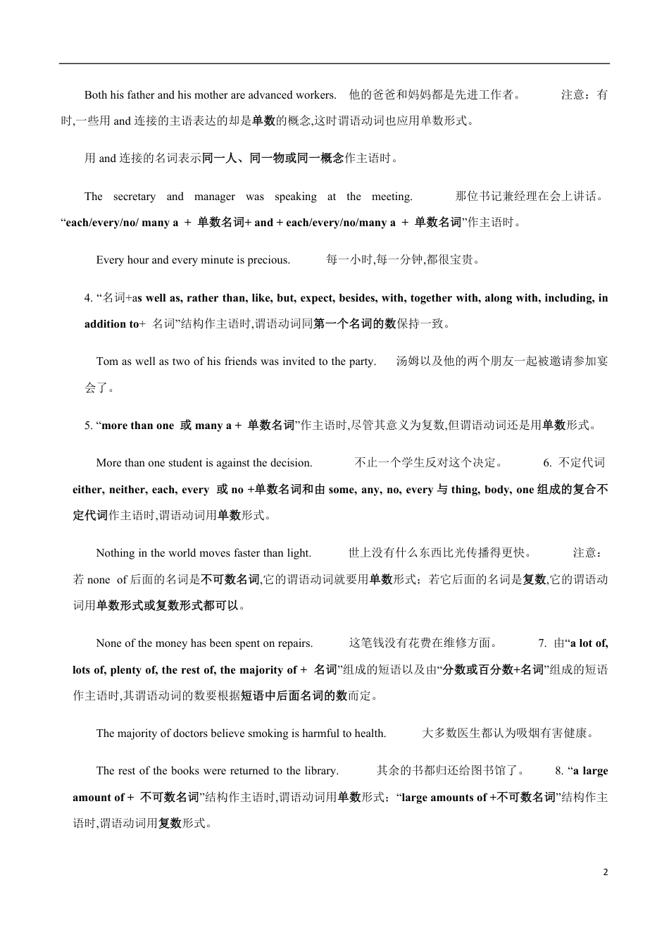 专题09 主谓一致（原卷版）_第2页