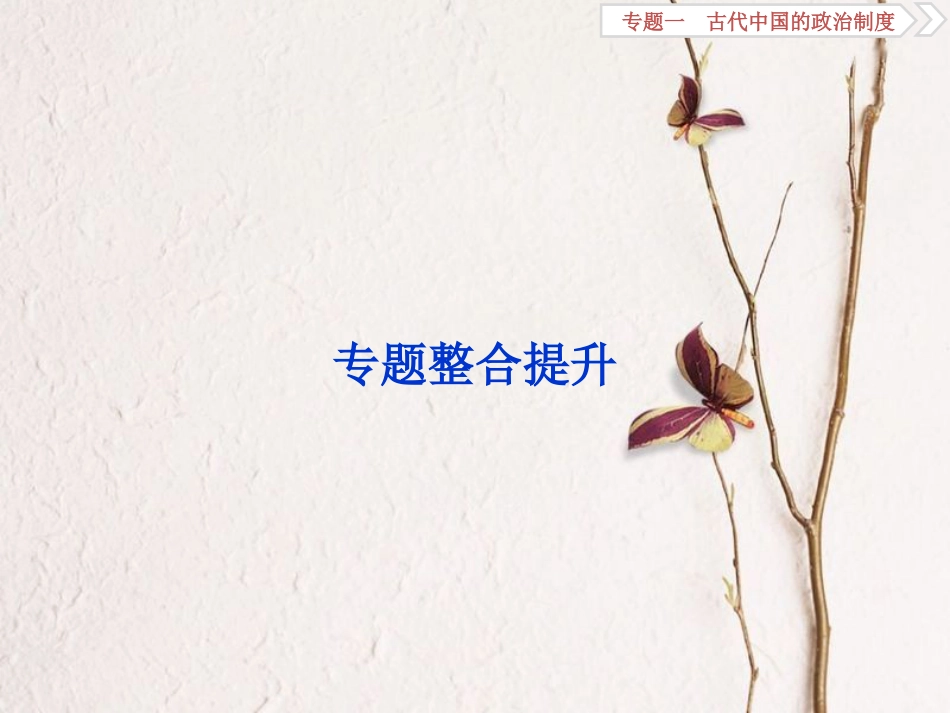 （全国通用）高考历史一轮复习 专题一 古代中国的政治制度专题整合提升课件_第1页