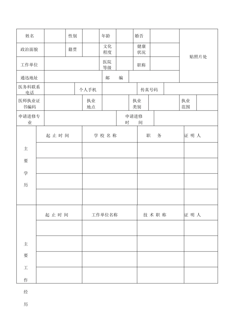 四川省人民医院进修申请表[共4页]_第2页