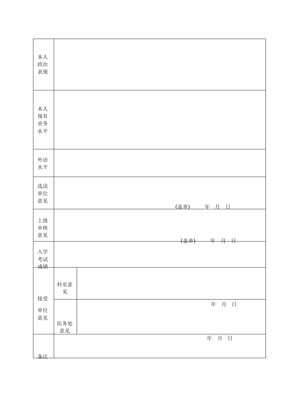 四川省人民医院进修申请表[共4页]_第3页