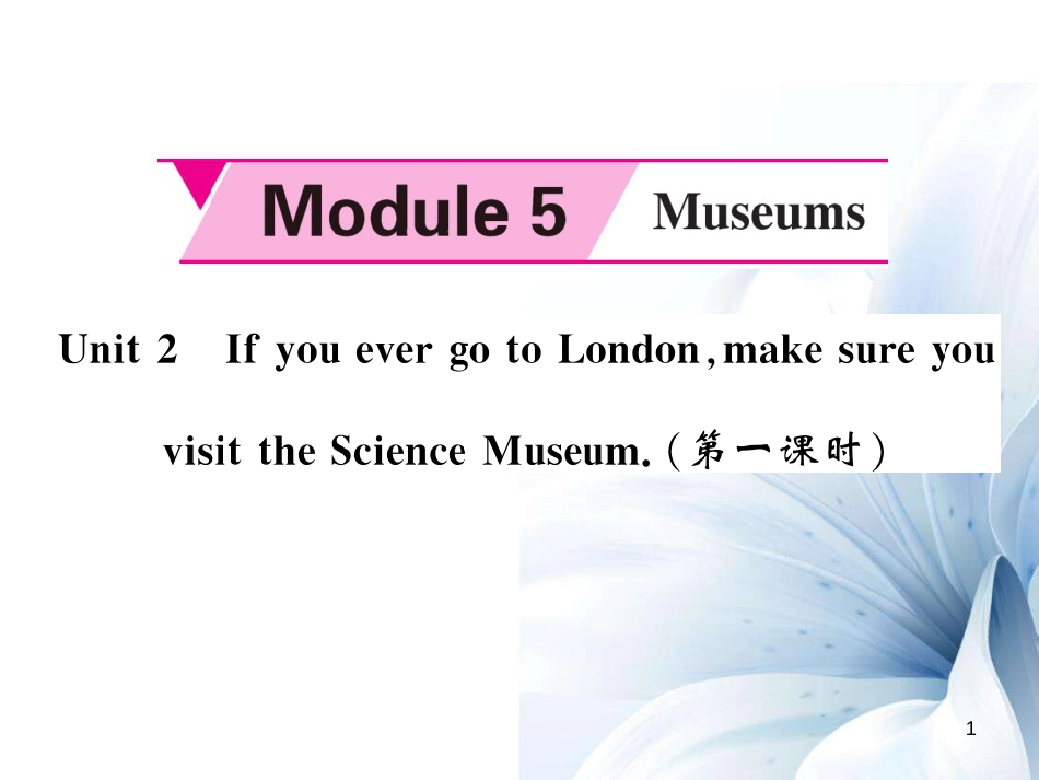 九年级英语上册 Module 5 Museums Unit 2 If you ever go to London, make sure you visit the Science Museum（第1课时）课件 （新版）外研版[共5页]_第1页