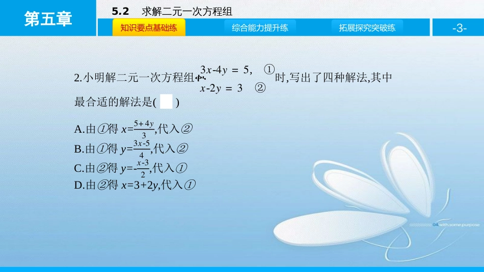 求解二元一次方程组第五章 二元一次方程组_第3页