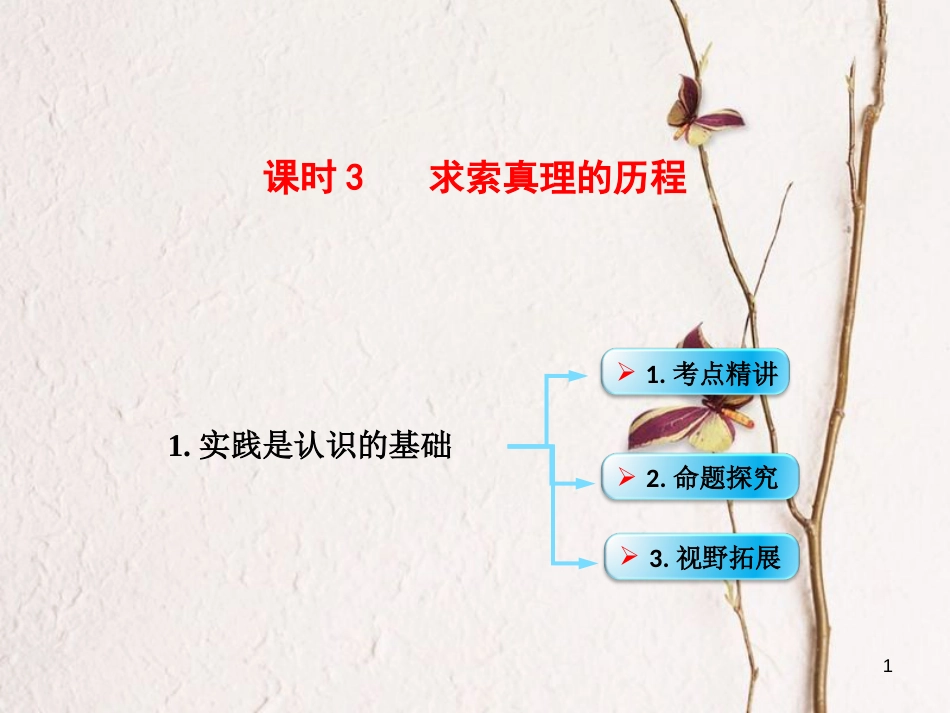 （全国通用Ⅱ）高考政治一轮复习 考点专题 模块4 单元14 课时3 求索真理的历程 考点一 实践是认识的基础课件_第1页