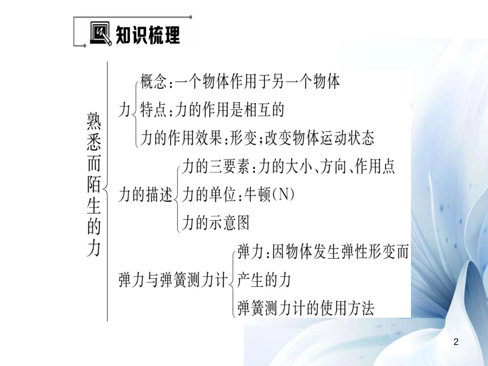 八年级物理全册 第6章 熟悉而陌生的力复习与训练课件 （新版）沪科版[共22页]_第2页