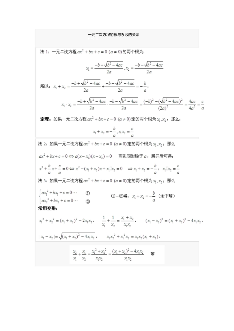 韦达定理推公式经典[共1页]_第1页