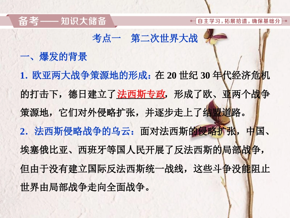 （全国通用）高考历史一轮复习 20世纪的战争与和平 第5讲 第二次世界大战与雅尔塔体制下的冷战与和平课件 选修3_第3页