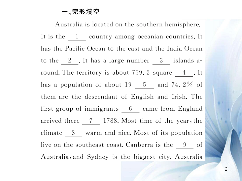 九年级英语上册 Module 10 Australia阅读拓展课件 （新版）外研版[共8页]_第2页