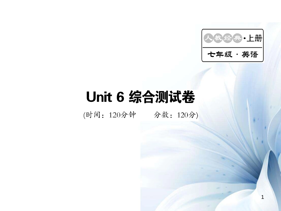 七年级英语上册 Unit 6 Do you like bananas综合测试卷课件 （新版）人教新目标版[共19页]_第1页