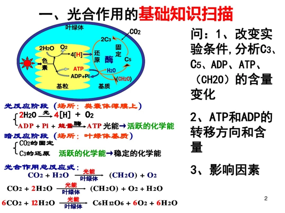 2016届高考一轮复习光合作用与呼吸作用专题详解_第2页