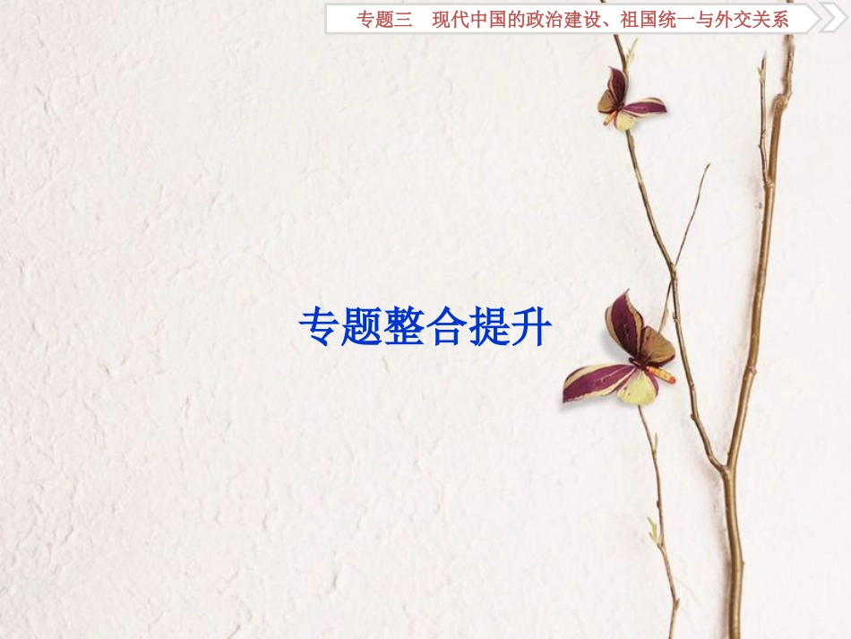 （全国通用）高考历史一轮复习 专题三 现代中国的政治建设、祖国统一与外交关系专题整合提升课件_第1页