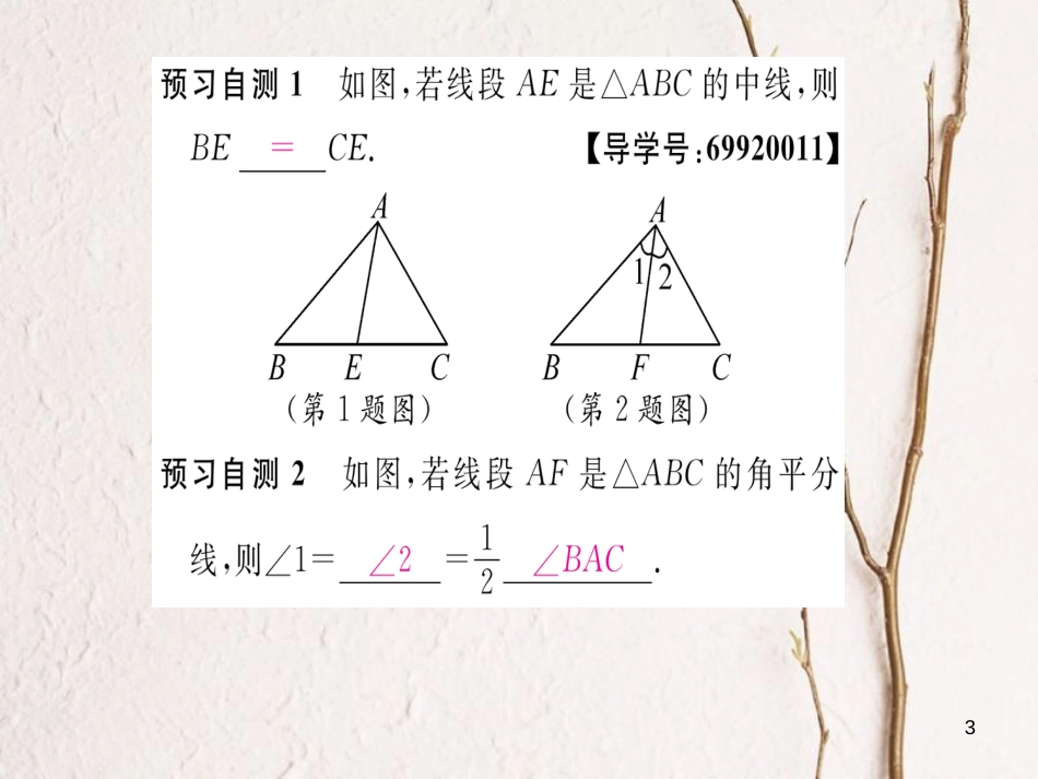 八年级数学上册 11.1.2 三角形的高，中线与角平分线课件 （新版）新人教版[共18页]_第3页