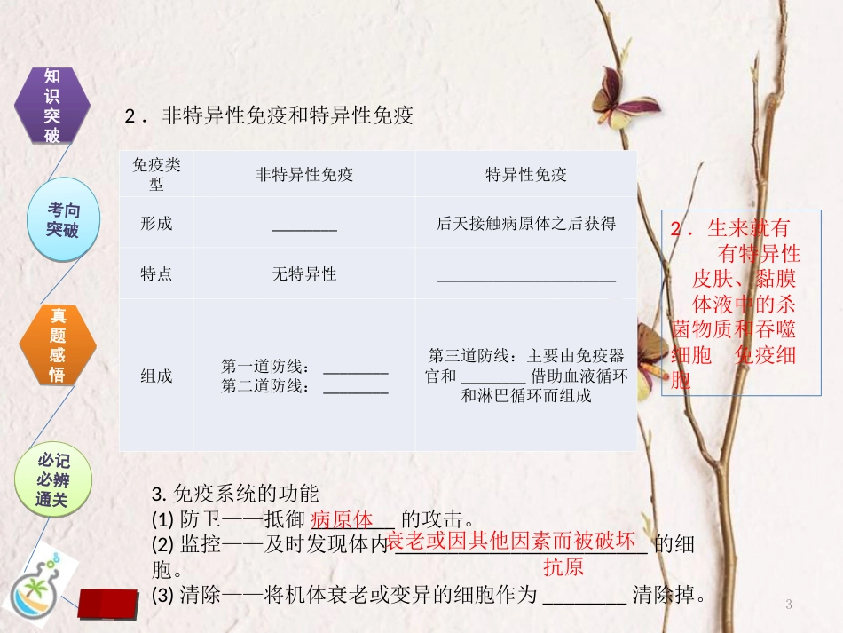 （全国卷 地区专用）高考生物总复习 第八单元 动物和人体生命活动的调节 第4讲 免疫调节课件[共44页]_第3页