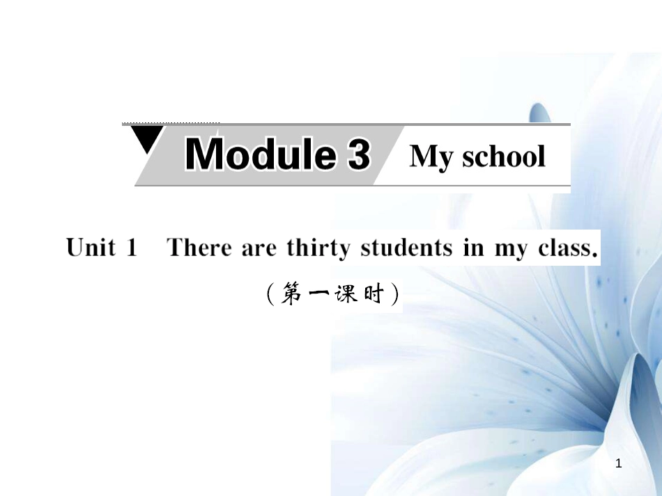 七年级英语上册 Module 3 My school Unit 1 There are thirty students in my class（第1课时）课件 （新版）外研版[共4页]_第1页