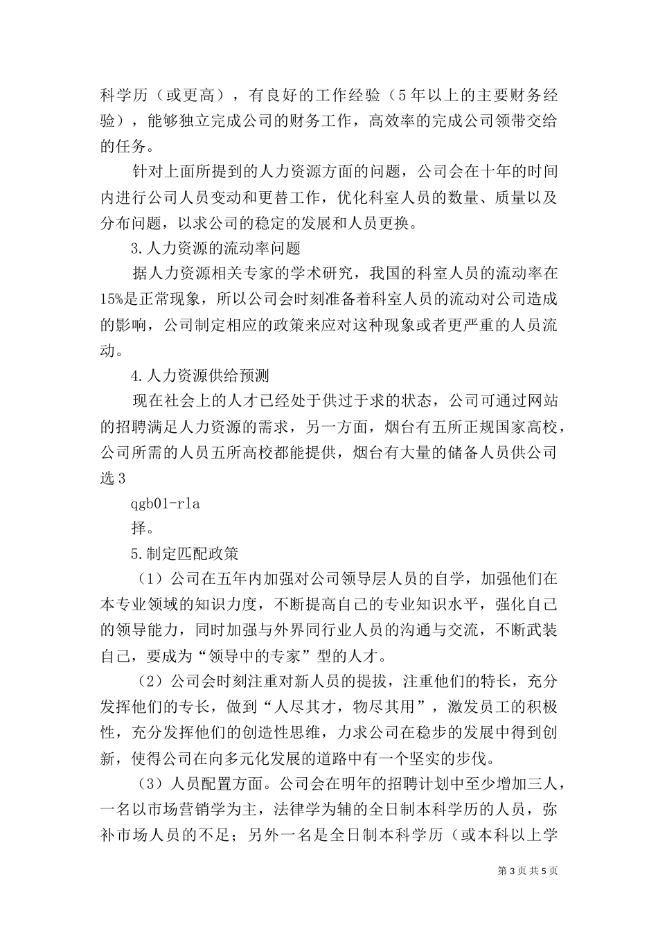 人力资源规划方案（六）_第3页