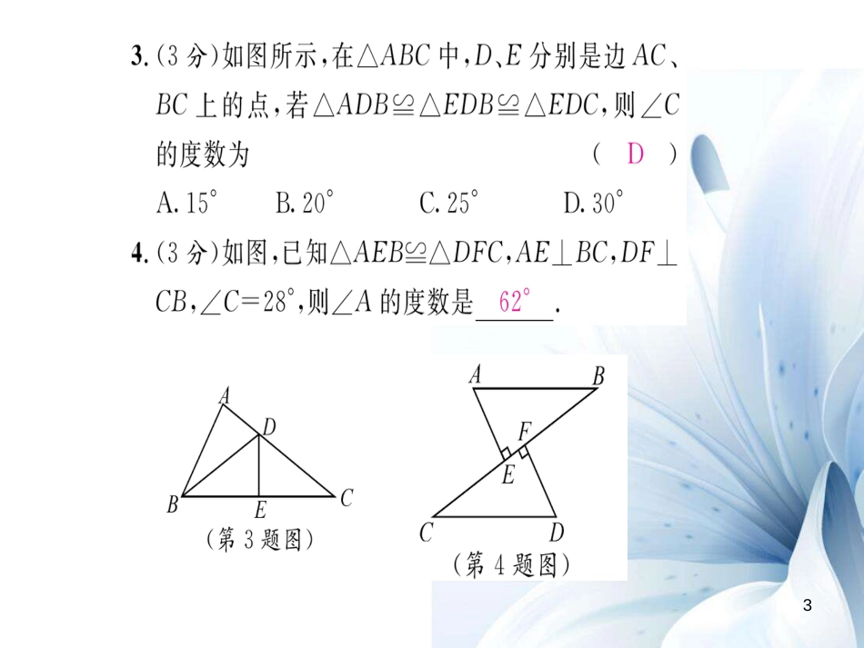 八年级数学上册 第十二章 全等三角形双休作业二课件 （新版）新人教版[共20页]_第3页