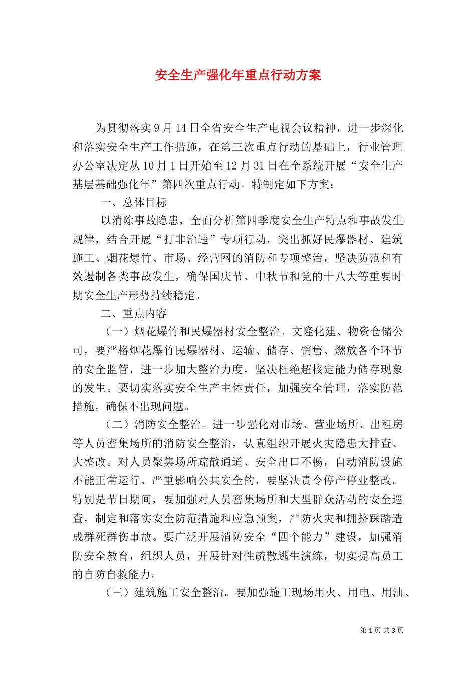 安全生产强化年重点行动方案_第1页