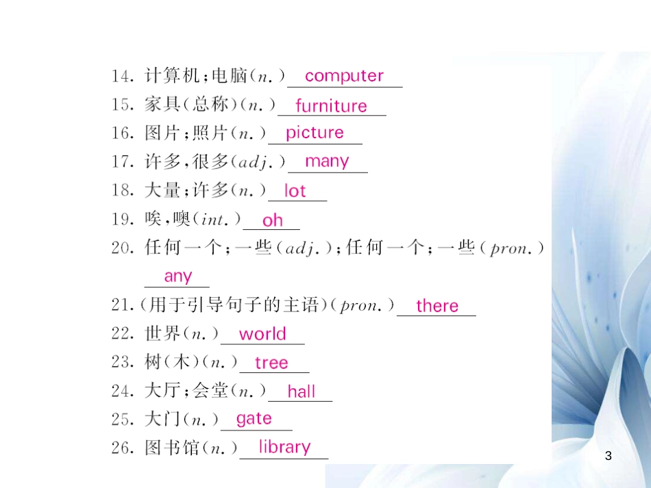 七年级英语上册 Module 3 My school基础梳理课件 （新版）外研版[共7页]_第3页