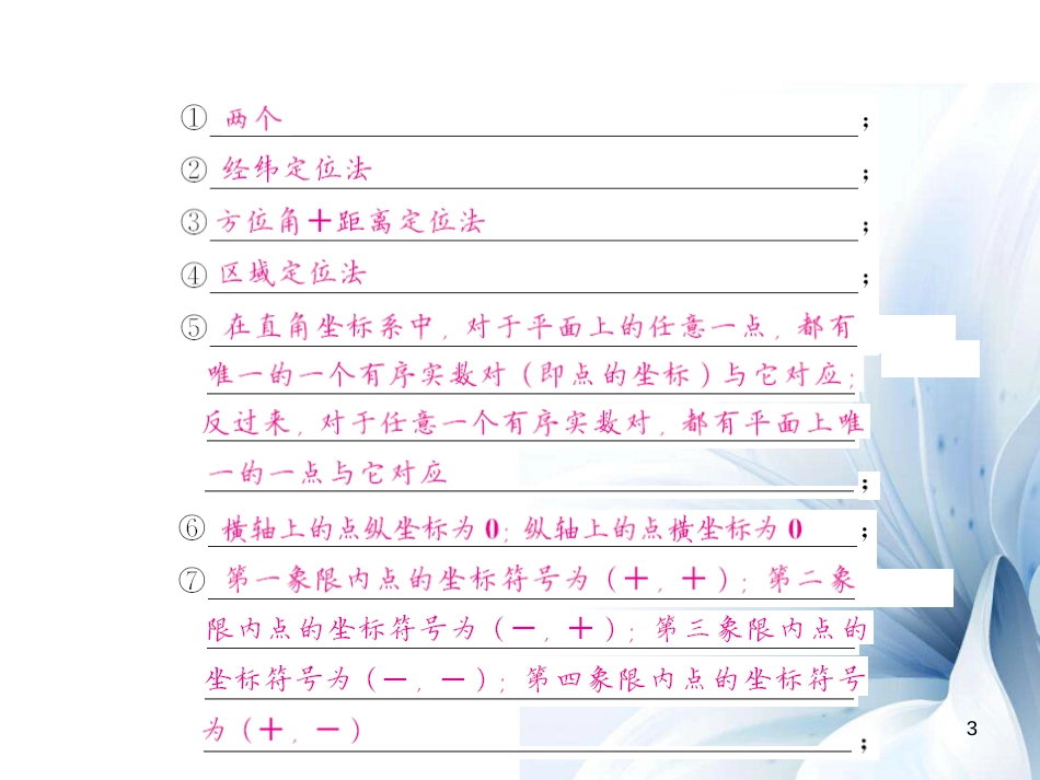 八年级数学上册 第3章 位置与坐标小结与重热点专练课件 （新版）北师大版[共12页]_第3页
