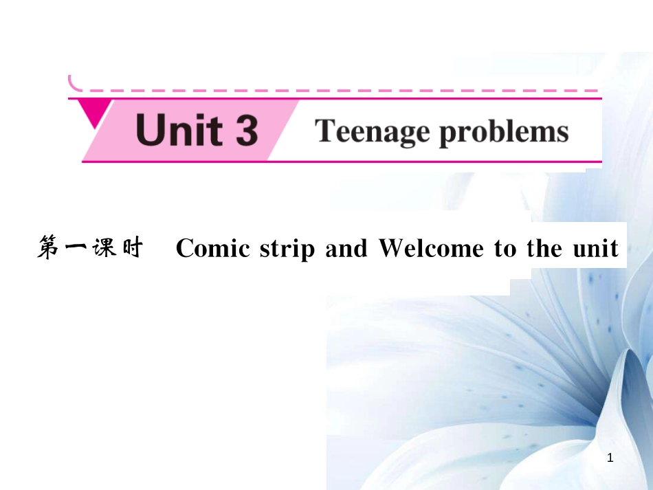 九年级英语上册 Unit 3 Teenage problems（第1课时）课件 （新版）牛津版[共5页]_第1页