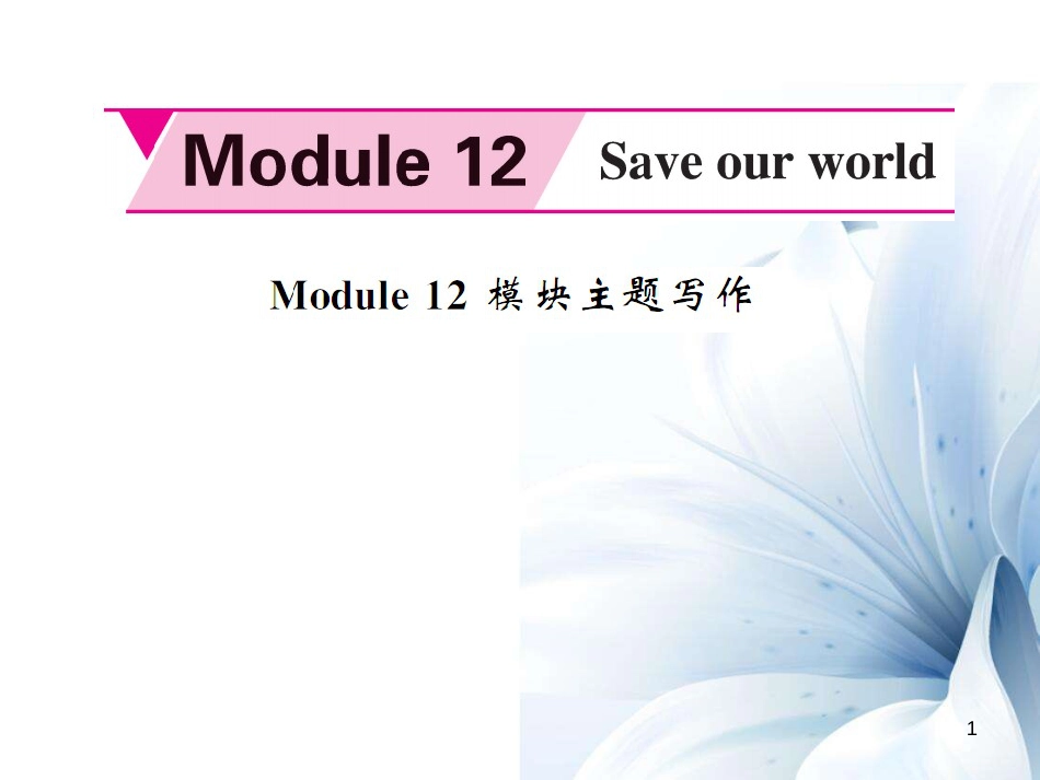 九年级英语上册 Module 12 Save our world主题写作课件 （新版）外研版[共6页]_第1页