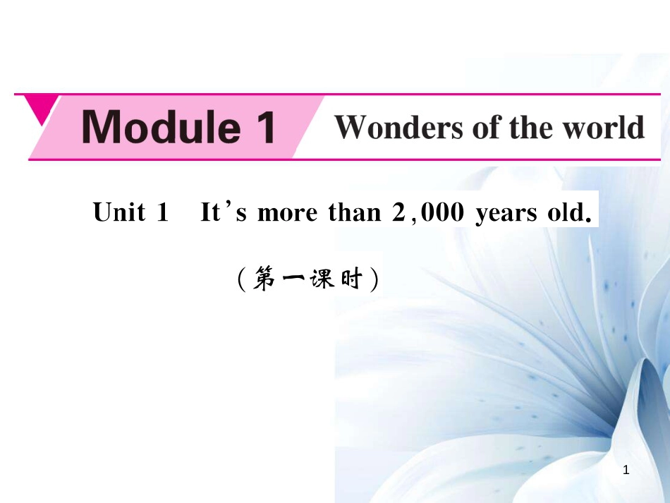 九年级英语上册 Module 1 Wonders of the world Unit 1 It’s more than 2,000 years old（第1课时）课件 （新版）外研版[共4页]_第1页