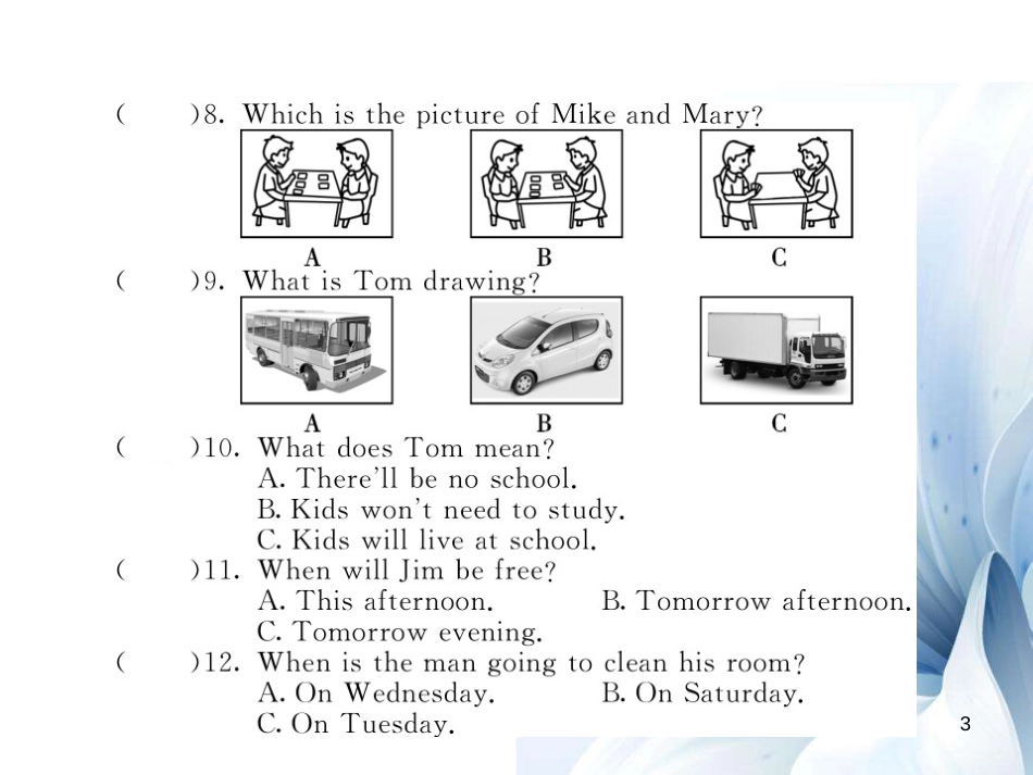 八年级英语上册 Unit 2 School life综合测试卷课件 （新版）牛津版[23页]_第3页