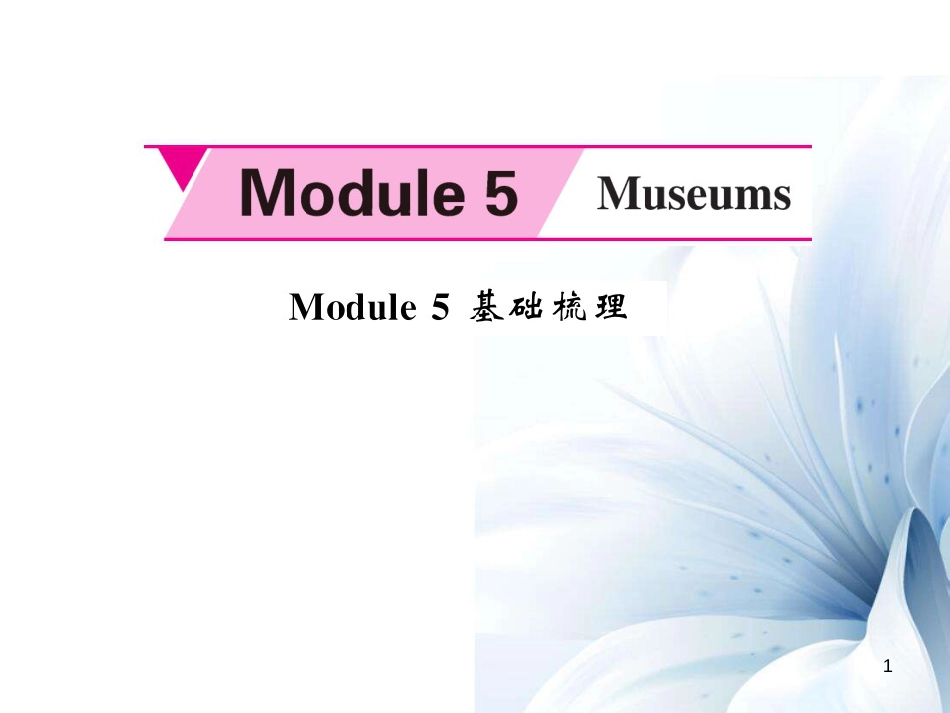 九年级英语上册 Module 5 Museums基础梳理课件 （新版）外研版[共7页]_第1页