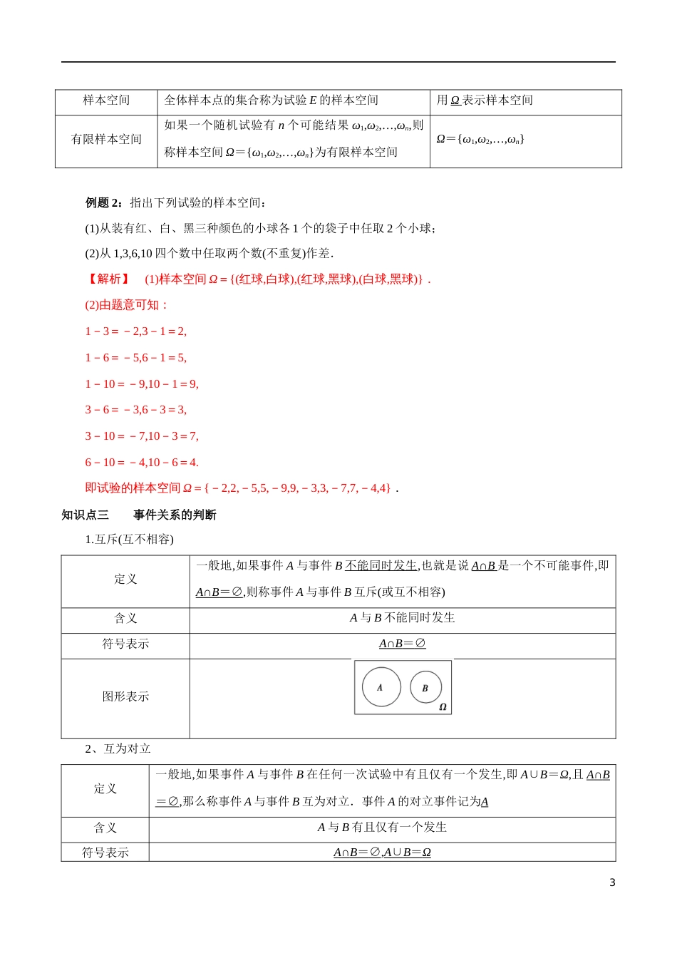 专题18 随机事件与概率（知识精讲）（解析版）_第3页