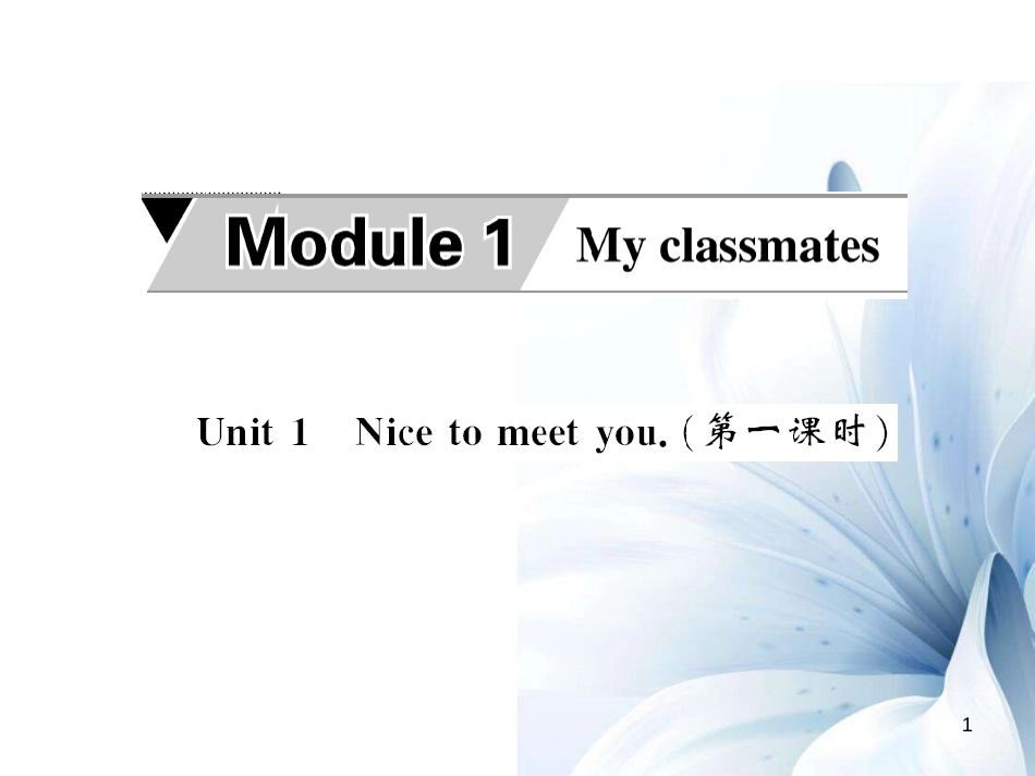 七年级英语上册 Module 1 My classmates Unit 1 Nice to meet you（第1课时）课件 （新版）外研版[共4页]_第1页